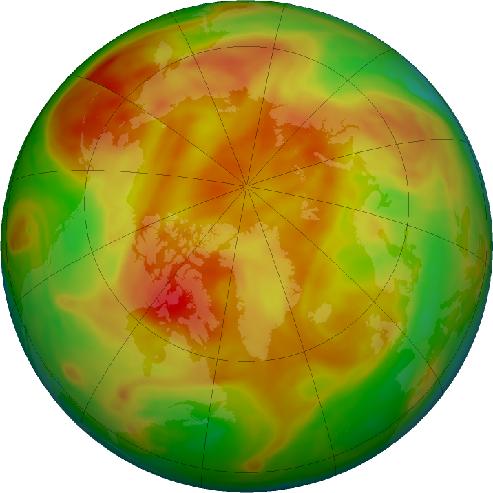 Arctic ozone map for 25 April 2018
